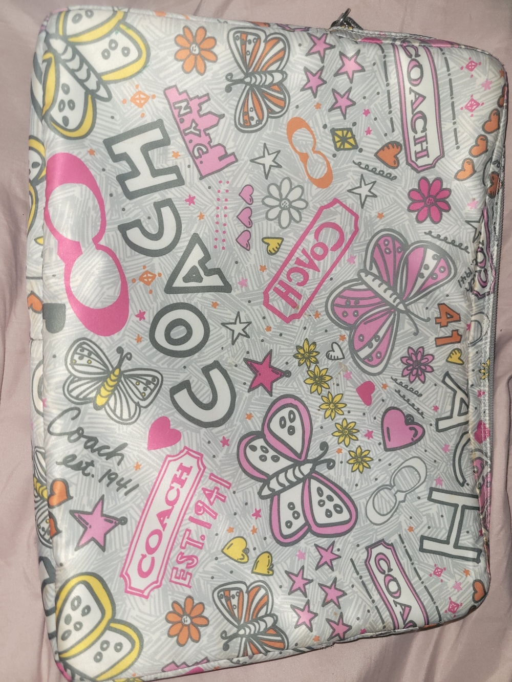 Coach Poppy Graffiti Butterfly Laptop Case